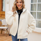 Women's Cotton Fleece Jacket with Zipper