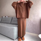 Casual Sweat Set with Wide Cut and Pockets