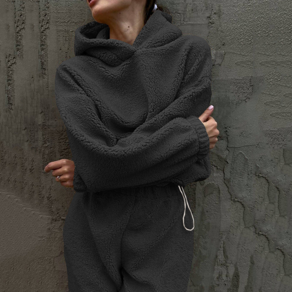 Women's Cozy Suit with Elastic Waistband and Hood