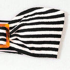 Women's Striped Bandeau Bikini with Buckle