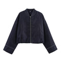 Women's Cropped Denim Jacket in Casual Blouson Style