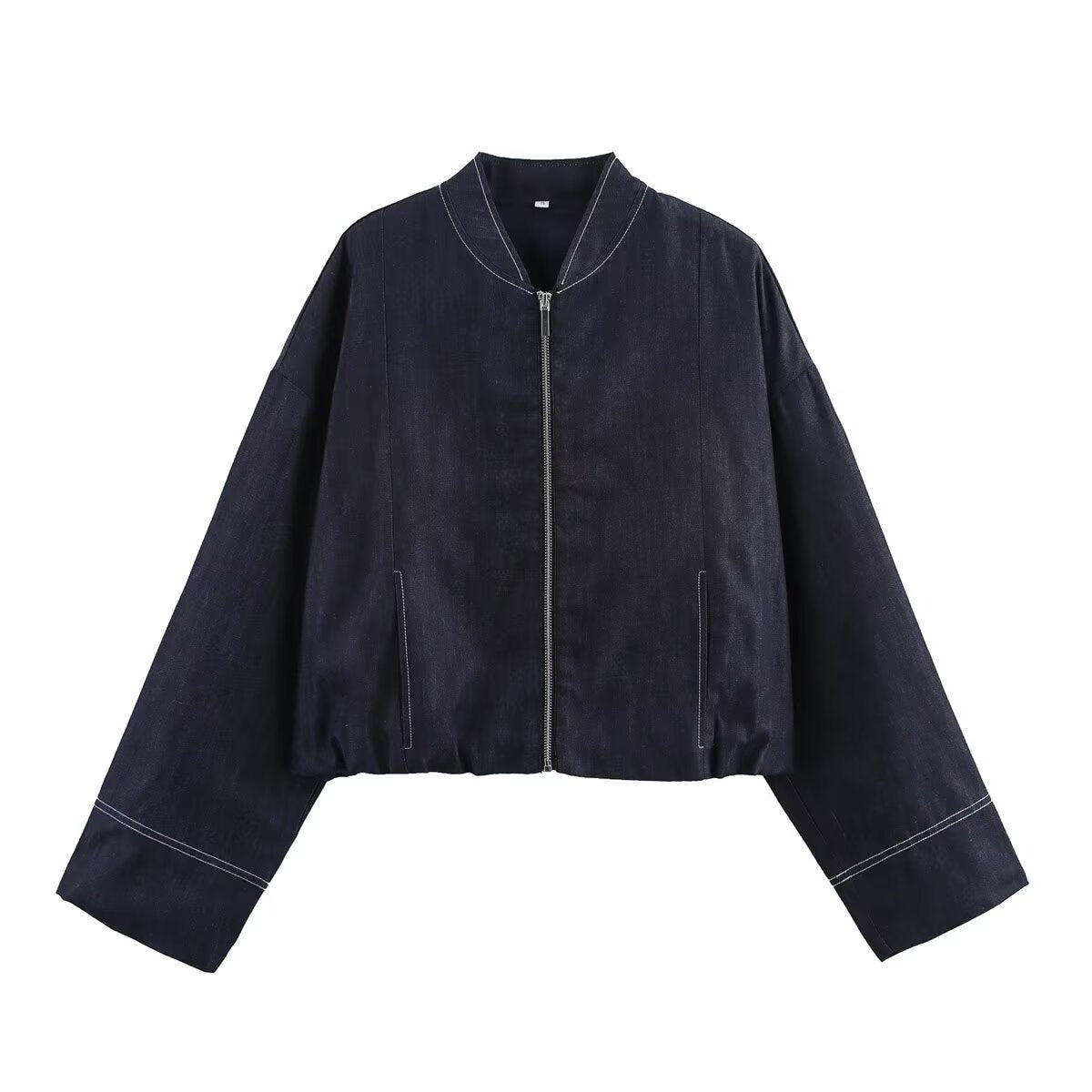 Women's Cropped Denim Jacket in Casual Blouson Style