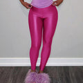 Women's High-Gloss High-Waisted Fitness Leggings