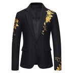 Women's Elegant Blazer with Floral Design and Silky Finish