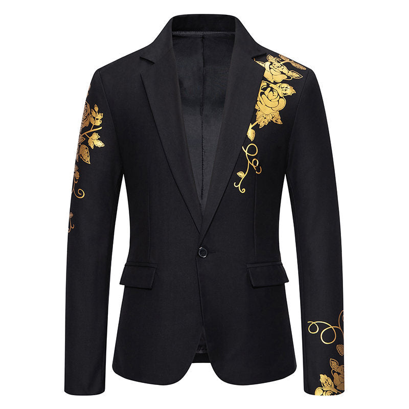Women's Elegant Blazer with Floral Design and Silky Finish