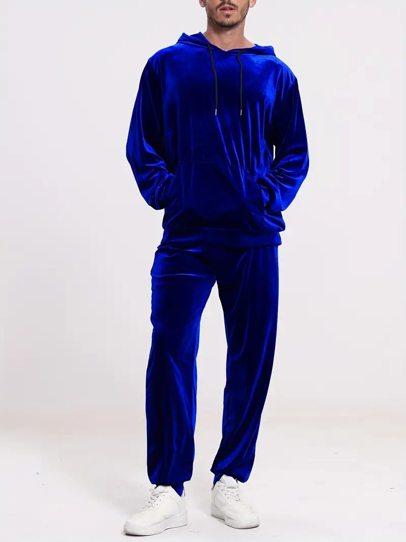 Men's Velvet Tracksuit with Hoodie