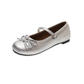 Women's Glitter Ballet Flats with Buckle Detail