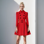 Women's Modern Trench Coat with Tailored Fit and Double Buttons