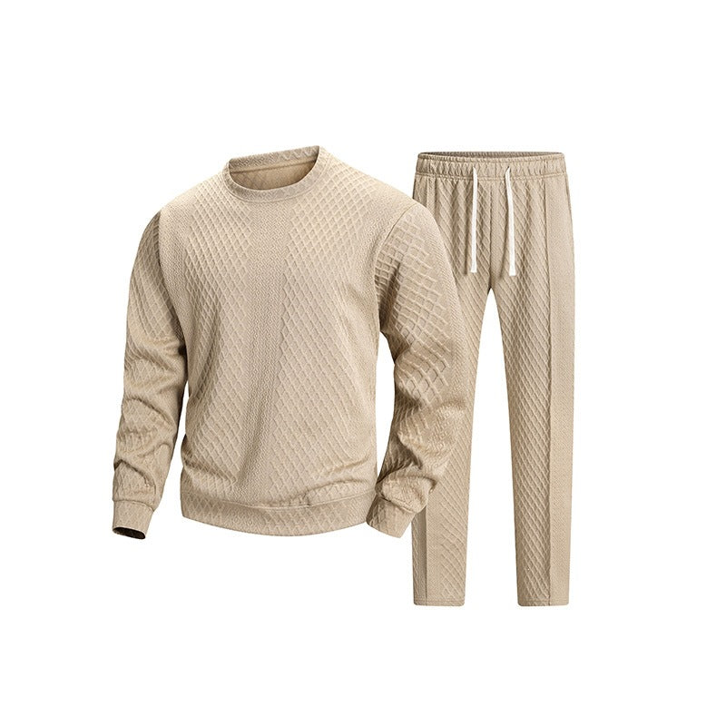 Men's Comfort Lounge Set with Textured Cable Knit