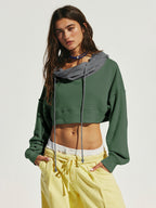 Cropped Sweatshirt with Kangaroo Pocket