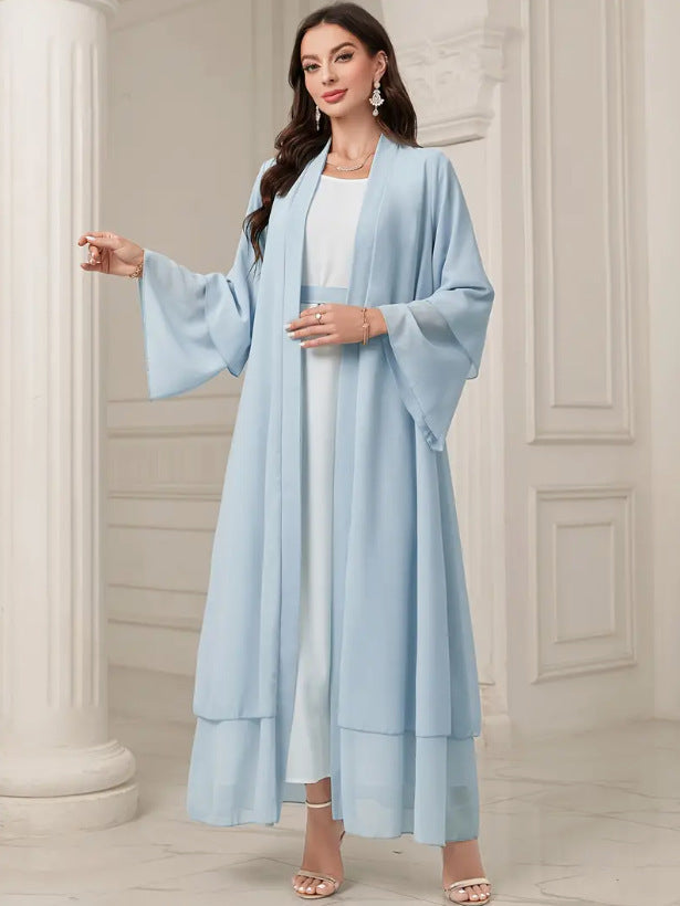 Elegant Long Kimono Jacket in Flowing Fabric