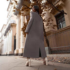 Elegant Double-Breasted Coat with Textured Details