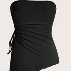 Women's Bandeau Top with Wrap Design and Adjustable Straps