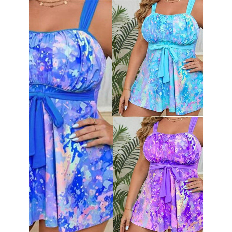 Women's Swimsuit with Wrap Design and Decorative Straps