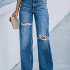 Women's Flared Jeans with Distressed Details