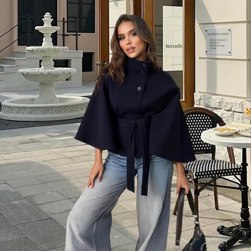Elegant Wrap Jacket with Waist Belt