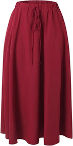 Women's Floral Maxi Skirt with Elastic Waistband