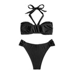 Women's Bandeau Bikini with Wrap Design and Adjustable Straps