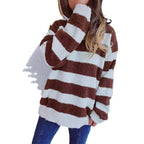 Women's Cozy Striped Sweater in Soft Material with Wide Cut