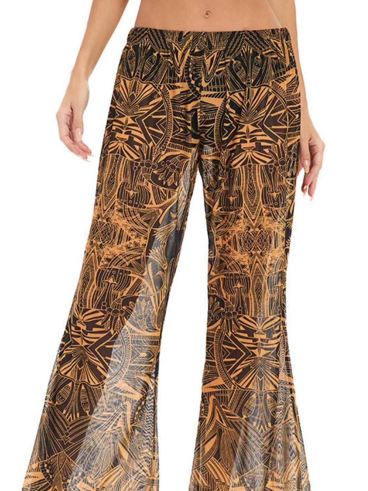 Women's Elegant Floral Print Beach Pants