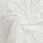 Women's Airy Blouse with Eyelet Patterns and Button Details