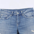 Women's Distressed Flared Jeans with Frayed Hems