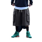 Cargo Midi Skirt with Elastic Drawstring Waist and Patch Pockets