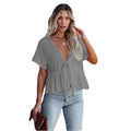 Women's Loose-Fit Blouse with Deep V-Neck