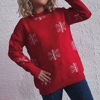Women's Festive Sweater with Cheerful Bell Motif and Casual Cut