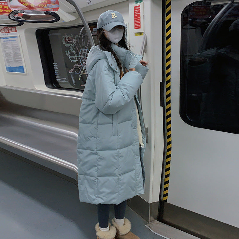 Women's Long Quilted Coat with Practical Pockets