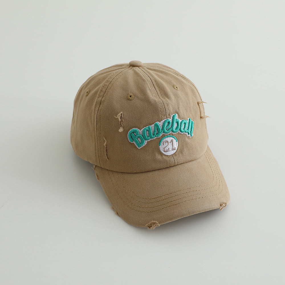Men's Distressed Cotton Baseball Cap