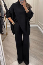 Women's Casual Knit Set with Wide Cut
