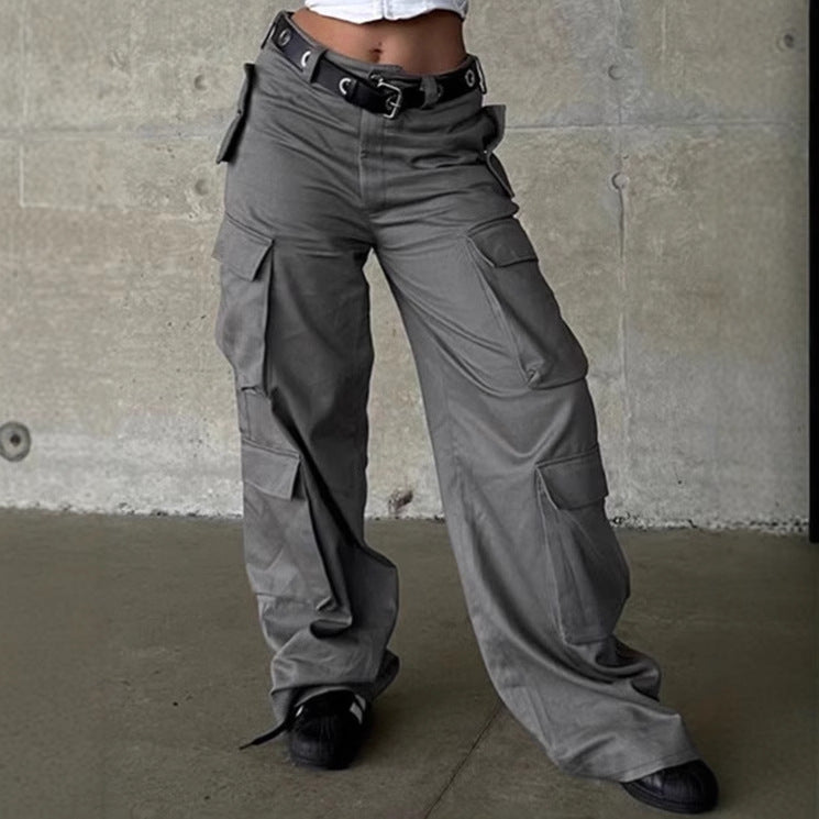 Women's Wide-Leg Cargo Pants with Functional Pockets