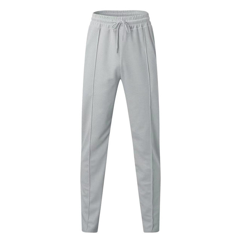 Women's Elastic Casual Pants with Waffle Texture
