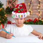 Christmas hat with lights and appliqués