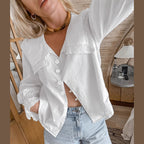 Women's Blouse with Large Lace Inserts