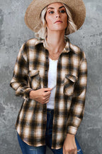 Women's Vintage-Style Plaid Flannel Shirt with Chest Pockets