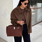 Women's Elegant Soft Material Oversized Short Jacket