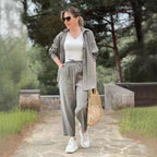 Women's Loose Shirt with Stand-up Collar
