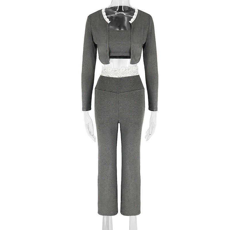 Elegant Two-Piece Set with Lace Accents