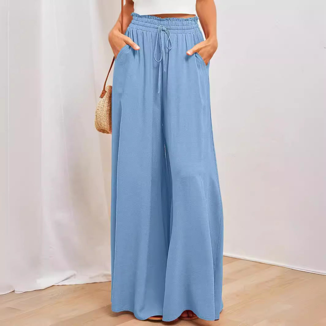 Women's Maxi Skirt with Elastic Waistband and Pockets