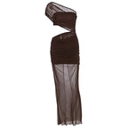 Women's Asymmetric Wrap Dress with Refined Ruffles