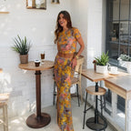 Women's Elegant Two-Piece Set with Floral Pattern