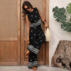Harem Pants Set with Border Pattern