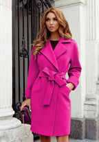 Women's Elegant Trench Coat with Waist Belt and Practical Pockets