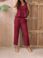 Elegant Jumpsuit with Modern Ruching and Casual Cut
