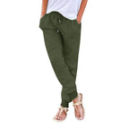 Women's Comfortable Casual Pants with Elastic Waist and Practical Pockets