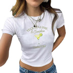 Women's Crop T-Shirt with Creative Bow Details