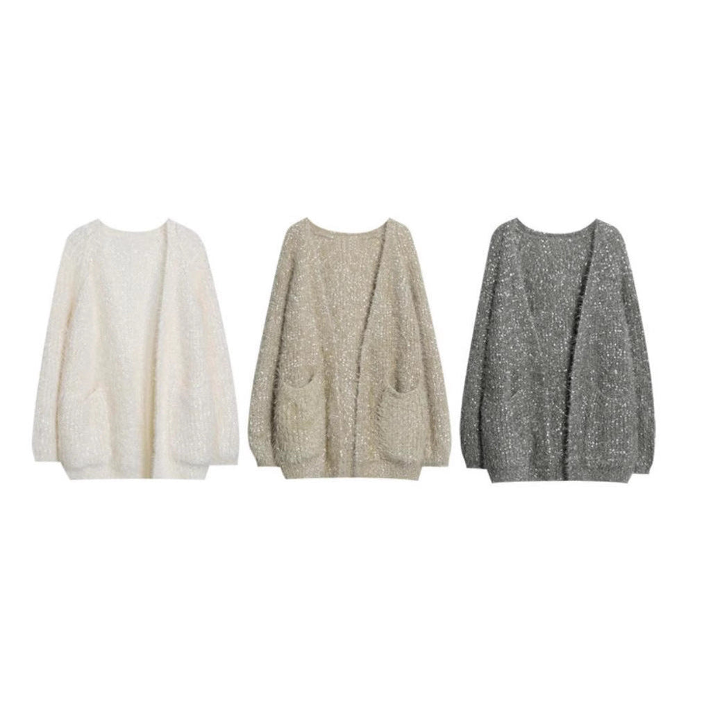 Women's Glitter Knit Cardigan in a Modern Casual Look