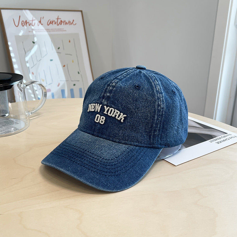 Distressed Denim Baseball Cap
